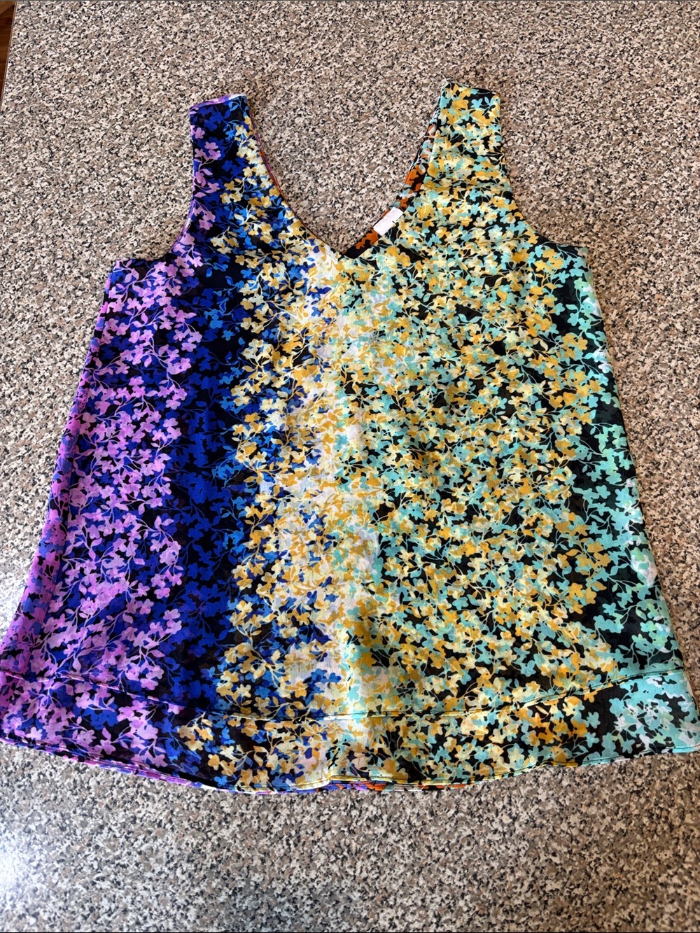 CAbi Floral Ombre V-Neck Tank Top - Multicolor